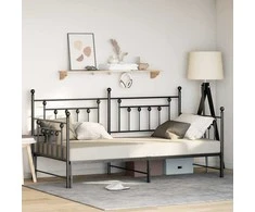 Lova Dienos lovos rėmas Juoda 90 x 190 cm Plienas