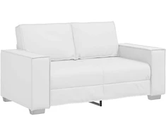 Dvivietė sofa Baltas 160 cm Dirbtinė oda