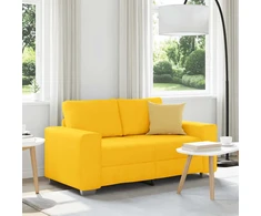 Dvivietė sofa, šviesiai geltona, 160x77x82 cm, velvetas, audinys