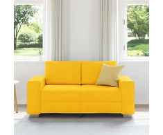 Dvivietė sofa, šviesiai geltona, 160x77x82 cm, velvetas, audinys