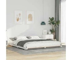 Lova Lovos rėmas Balta 180 x 210 cm Kietos pušies mediena