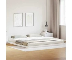 Lova Grindų lovos rėmas Balta 200 x 220 cm Kietos pušies mediena