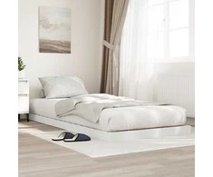 Lova Grindų lovos rėmas Balta 76,5 x 200 cm Apdirbta mediena