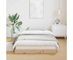Lova Grindų lovos rėmas Natūrali 100 x 220 cm Kietos pušies mediena