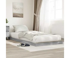 Lova Grindų lovos rėmas Pilkas Sonoma 100 x 200 cm Apdirbta mediena