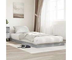 Lova Grindų lovos rėmas Pilkas Sonoma 76,5 x 200 cm Apdirbta mediena