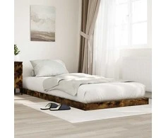 Lova Grindų lovos rėmas Rūkyta ąžuolas 90 x 200 cm Apdirbta mediena