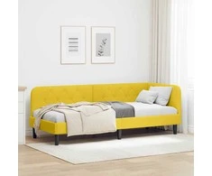 Lova Kampinė lovos konstrukcija Geltona 80 x 200 cm Aksomas