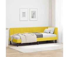 Lova Kampinė lovos konstrukcija Geltona 80 cm x 200 cm Aksomas