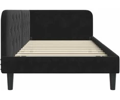 Lova Kampinė lovos konstrukcija Juodas 100 x 200 cm Aksomas