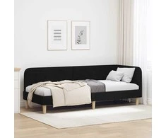 Lova Kampinė lovos konstrukcija Juodas 80 x 200 cm audinys