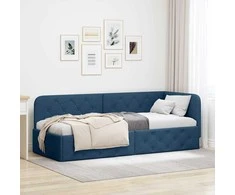 Lova Kampinė lovos konstrukcija Mėlyna 80 x 200 cm audinys