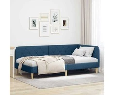 Lova Kampinė lovos konstrukcija Mėlyna 90 x 190 cm audinys