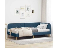 Lova Kampinė lovos konstrukcija Mėlyna 90 x 190 cm audinys