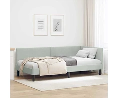 Lova Kampinė lovos konstrukcija Šviesiai pilka 90 cm x 200 cm