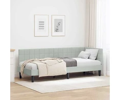 Lova Kampinė lovos konstrukcija Šviesiai pilka 80 cm x 200 cm