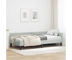 Lova Kampinė lovos konstrukcija Šviesiai pilka 100 cm x 200 cm