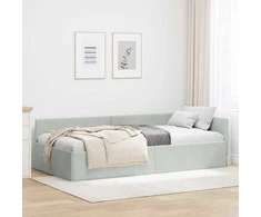 Lova Kampinė lovos konstrukcija Šviesiai pilka 80 cm x 200 cm