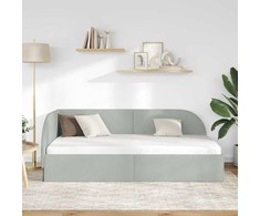 Lova Kampinė lovos konstrukcija Šviesiai pilka 100 cm x 200 cm