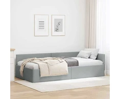Lova Kampinė lovos konstrukcija Šviesiai pilka 100 cm x 200 cm