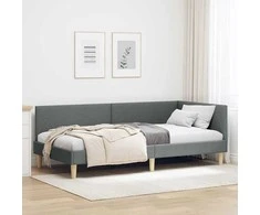 Lova Kampinė lovos konstrukcija Tamsiai pilka 80 cm x 200 cm