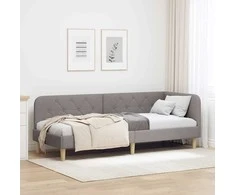 Lova Kampinė lovos konstrukcija Taupe 80 x 200 cm audinys