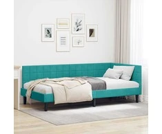 Lova Kampinė lovos konstrukcija Turkio 90 cm x 190 cm Aksomas