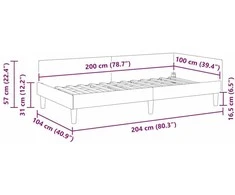Lova Kampinė lovos konstrukcija Vyno raudona 100 x 200 cm audinys