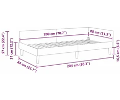 Lova Kampinė lovos konstrukcija Vyno raudona 80 x 200 cm audinys