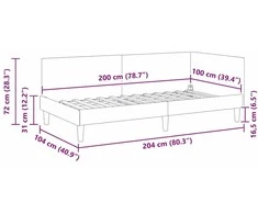 Lova Kampinė lovos konstrukcija Vyno raudona 100 cm x 200 cm