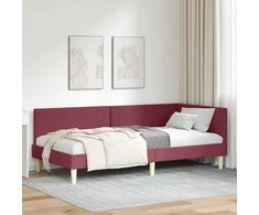 Lova Kampinė lovos konstrukcija Vyno raudona 80 cm x 200 cm