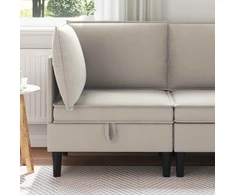 Kampinė Sofa su Saugykla Avižinė Aksomas