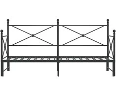 Lova kušetė su kušete be čiužinio Juodas 90x200 cm Plienas