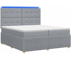 Lova LED lovos čiužinys su LED apšvietimu Šviesiai pilka Audinys