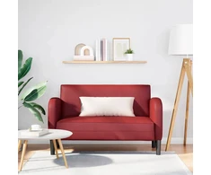 Loveseat sofa, vyno raudona, 110cm, dirbtinė oda
