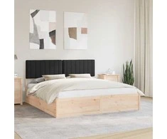 Lova Lovo rėmas su apmuštu galvūgaliu Juoda 180 x 200 cm