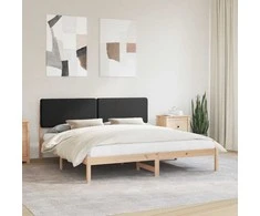 Lova Lovo rėmas su apmuštu galvūgaliu Juoda 180 x 200 cm