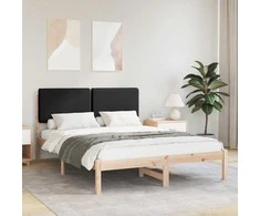 Lova Lovo rėmas su apmuštu galvūgaliu Juoda 140 x 190 cm