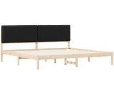 Lova Lovo rėmas su apmuštu galvūgaliu Juodas 200 x 200 cm