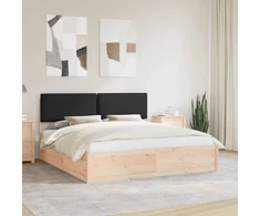 Lova Lovo rėmas su apmuštu galvūgaliu Juoda 180 x 200 cm