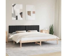 Lova Lovo rėmas su apmuštu galvūgaliu Juodas 200 x 200 cm