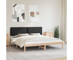 Lova Lovo rėmas su apmuštu galvūgaliu Juodas 180 x 200 cm