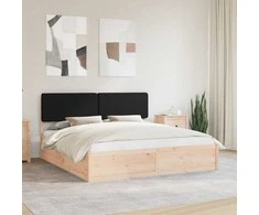 Lova Lovo rėmas su apmuštu galvūgaliu Juoda 200 x 200 cm