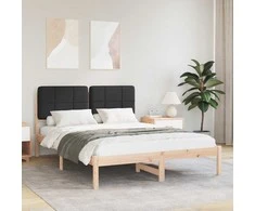 Lova Lovo rėmas su apmuštu galvūgaliu Juoda 140 x 190 cm