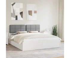 Lova Lovo rėmas su apmuštu galvūgaliu Šviesiai pilka 180 x 200 cm
