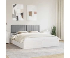 Lova Lovo rėmas su apmuštu galvūgaliu Šviesiai pilka 180 x 200 cm