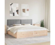 Lova Lovo rėmas su apmuštu galvūgaliu Šviesiai pilka 200 x 200 cm