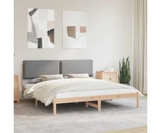 Lova Lovo rėmas su apmuštu galvūgaliu Šviesiai pilka 200 x 200 cm