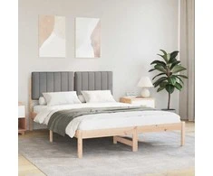 Lova Lovo rėmas su apmuštu galvūgaliu Šviesiai pilka 140 x 190 cm