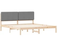 Lova Lovo rėmas su apmuštu galvūgaliu Šviesiai pilka 200 x 200 cm